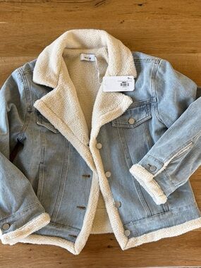 NWT Sadie & Safe Metropolis Denim Faux Shearling Jacket XS
